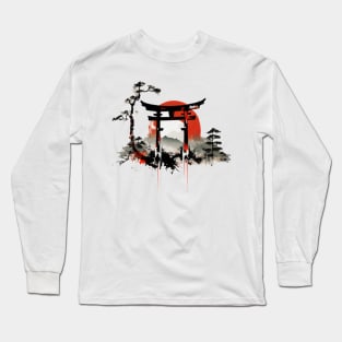 Japanese art torii gate Long Sleeve T-Shirt